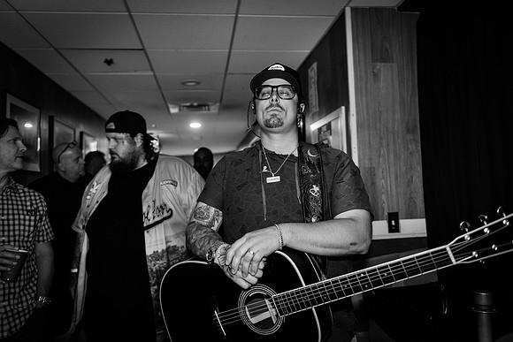 Hardy backstage at Ryman Auditorium