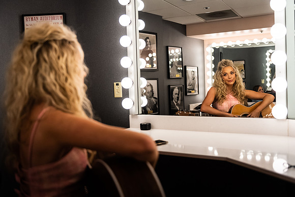 Megan Moroney backstage at Ryman Auditorium
