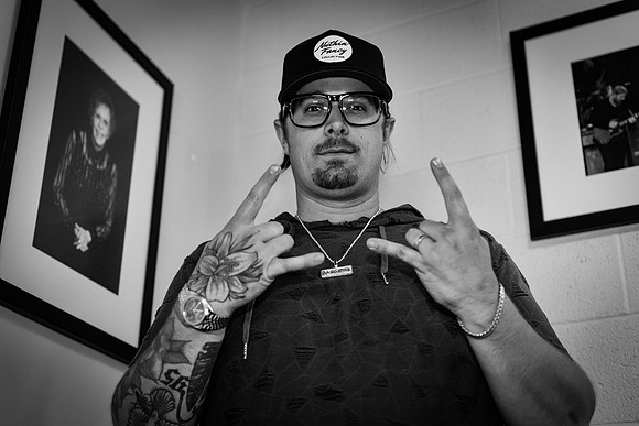Hardy backstage at Ryman Auditorium