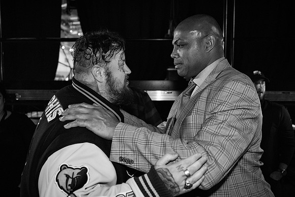 Jelly Roll with Charles Barkley at the NBA All-Star Game